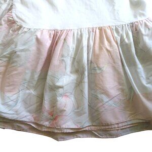 Vintage 1986 Gloria Vanderbilt Queen Bed Skirt Pastel Floral Lily 13" Drop USA
